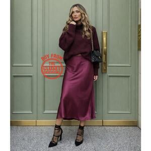 ZARA High-Waisted Marsala Maxi Skirt NWT | Red Long Skirt